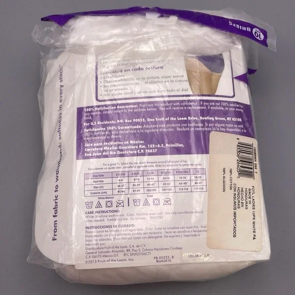 (8) Fruit of the Loom Women's Briefs Pack 100% Cotton Tag Free Ravel Free 7/Lg - Picture 5 of 6